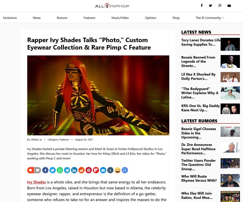 All Hip-Hop Magazine - Ivy Shades