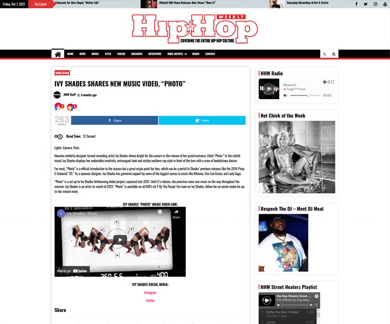 Hip-Hop Weekly - Rapper Ivy Shades